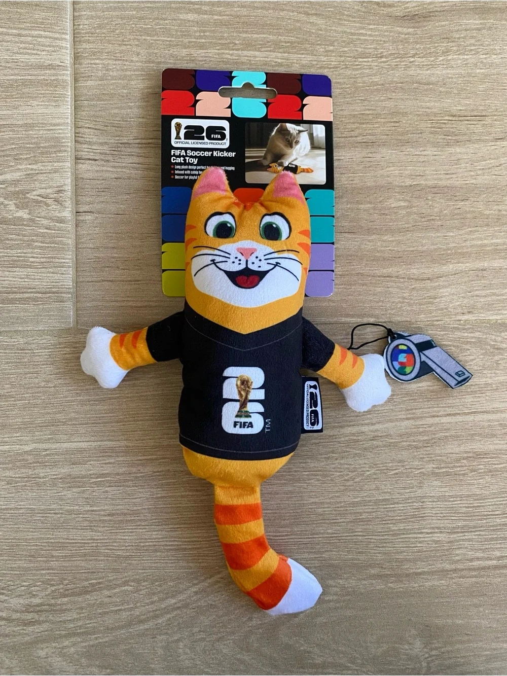FIFA World Cup 26 Official Soccer Kicker Cat Toy Catnip Plush Souvenir NWT⁠